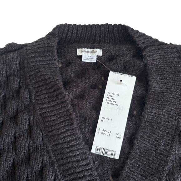 Kimchi Blue Urban Outfitters Cora Mint Bow Black Pull On Cardigan Size Medium - Picture 3 of 8